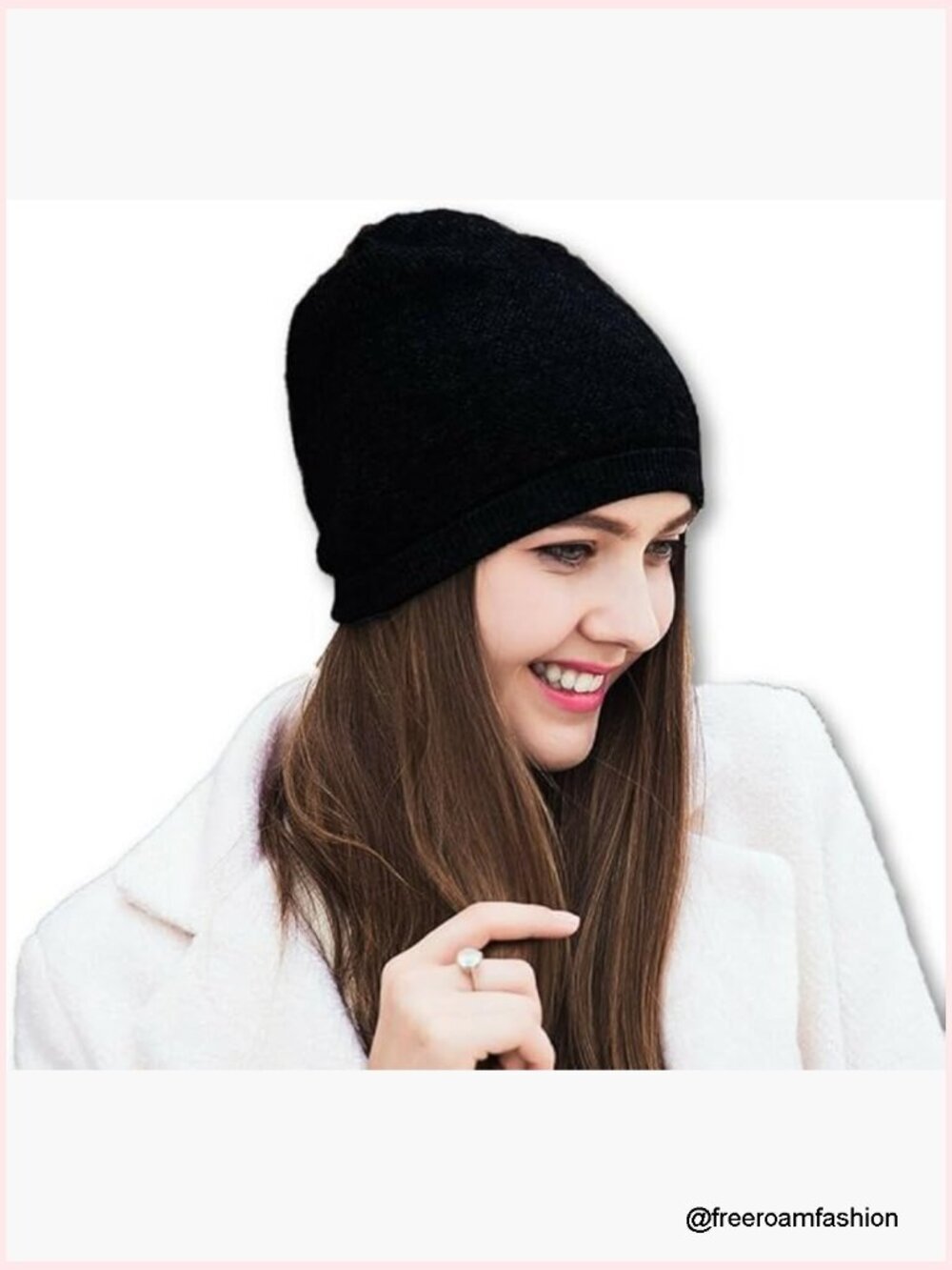 100% Cashmere Beanie Hat Oversized Slouchy Unisex Gift Box